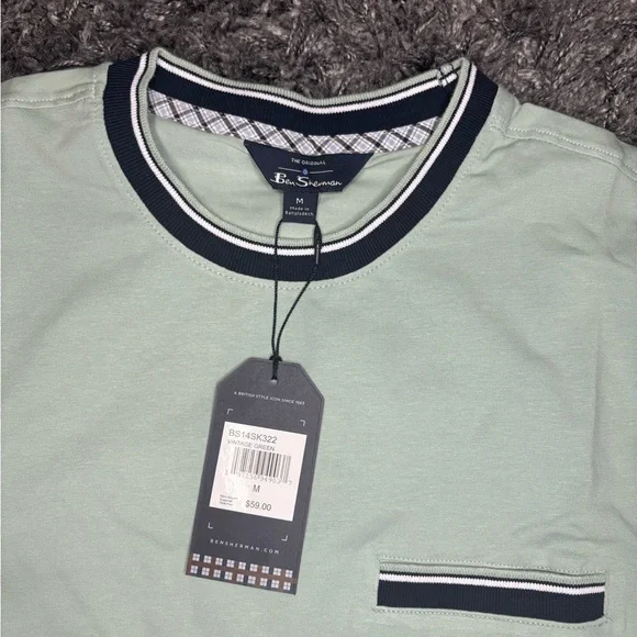 Ben Sherman Short-Sleeve Welt Pocket Ringer Tee size Medium - Picture 2 of 12